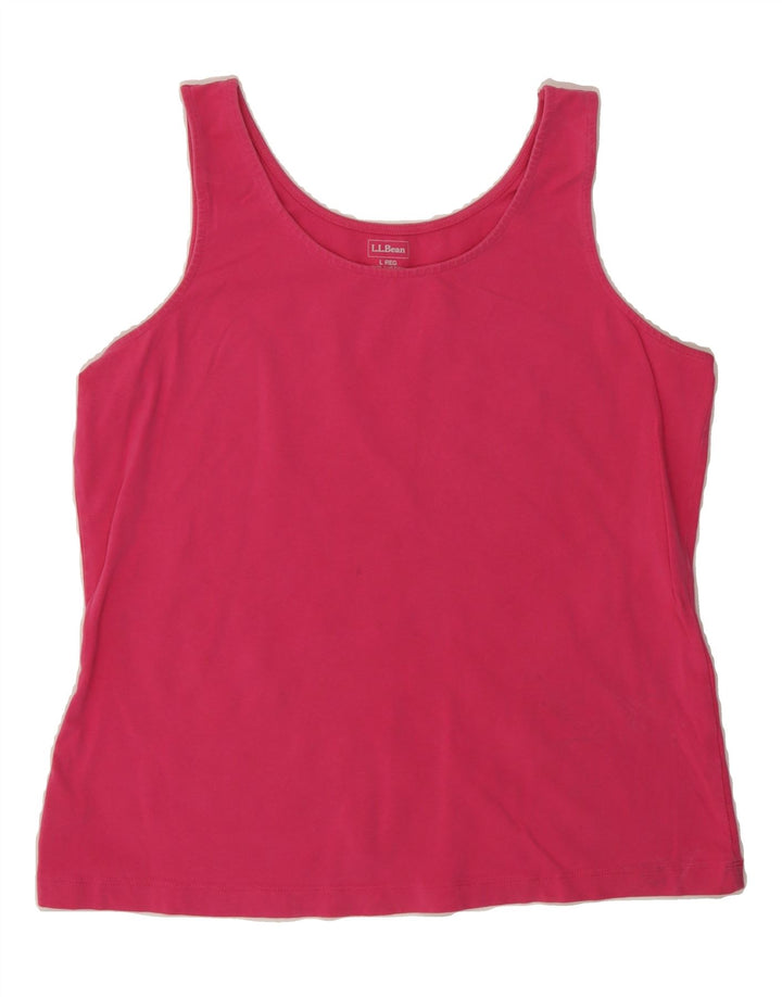 L.L.BEAN Womens Vest Top UK 14 Large Pink Cotton Vintage L.L.Bean and Second-Hand L.L.Bean from Messina Hembry 