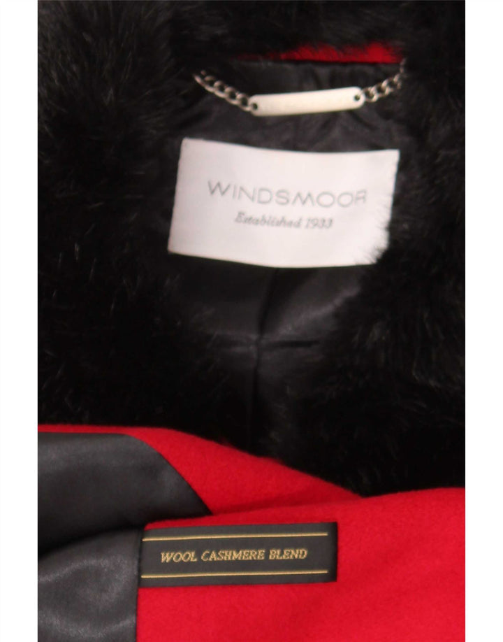 Palton dublu pentru femei Windsmoor UK 14 Roșu mediu Colorblock
