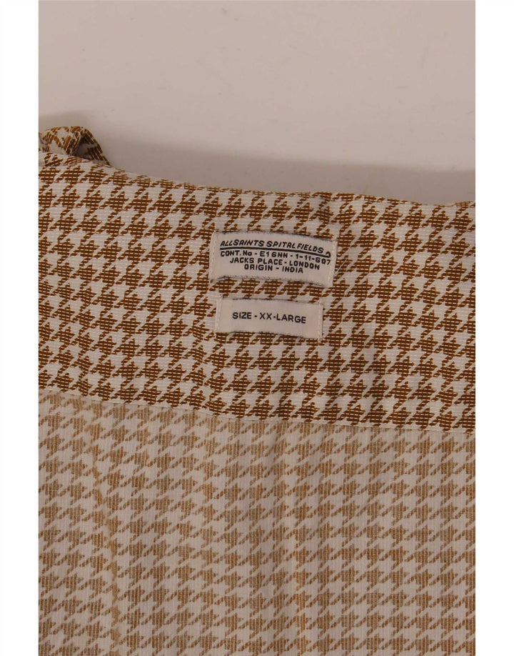 Cămașă de flanel pentru bărbați All Saints 2XL Bej Houndstooth