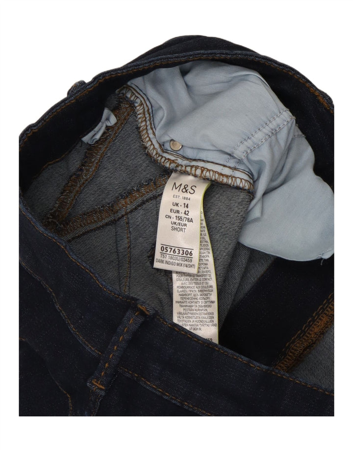 Marks & Spencer Blugi Bootcut scurti pentru femei UK 14 Medium L30 L28 Bumbac albastru