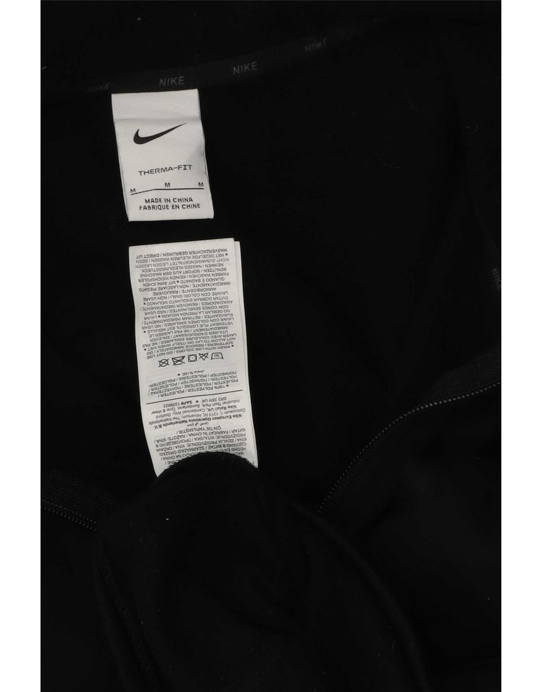 Pulover Nike pentru bărbați Therma-Fit, cu fermoar, poliester mediu negru