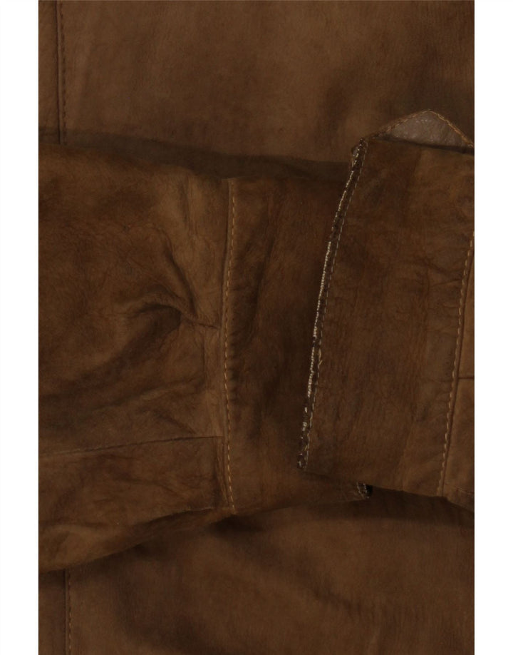 Jachetă de piele vintage pentru bărbați UK 40 Large Beige