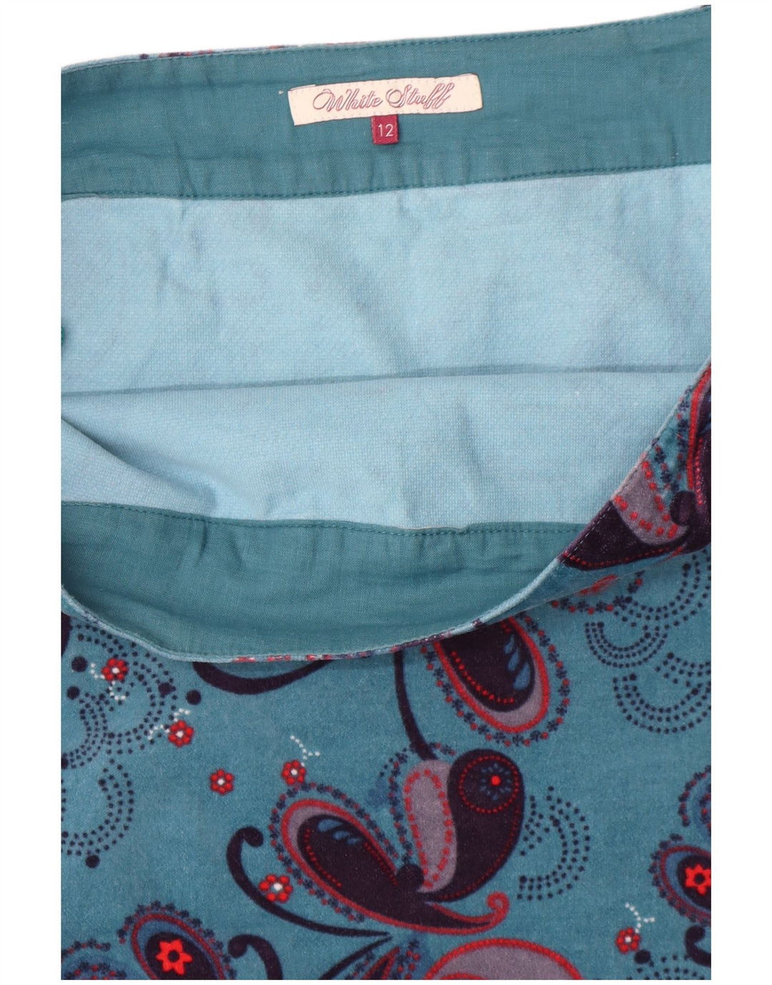 Fusta dreaptă pentru femei White Stuff UK 12 Medium W32 Blue Paisley