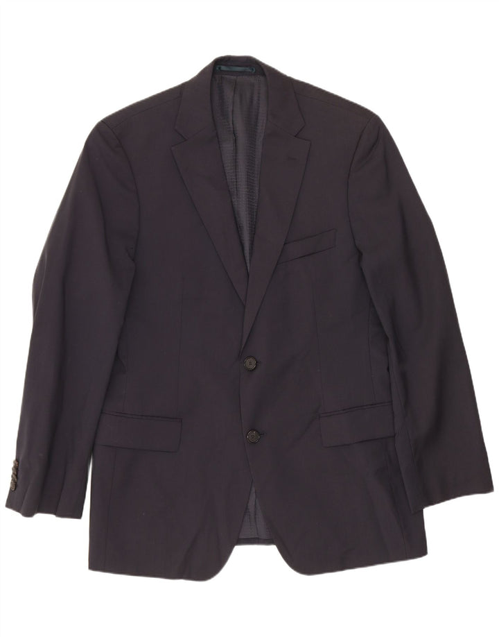 Blazer pentru bărbați Hugo Boss cu 2 nasturi EU 48 Mediu Lână virgină bleumarin