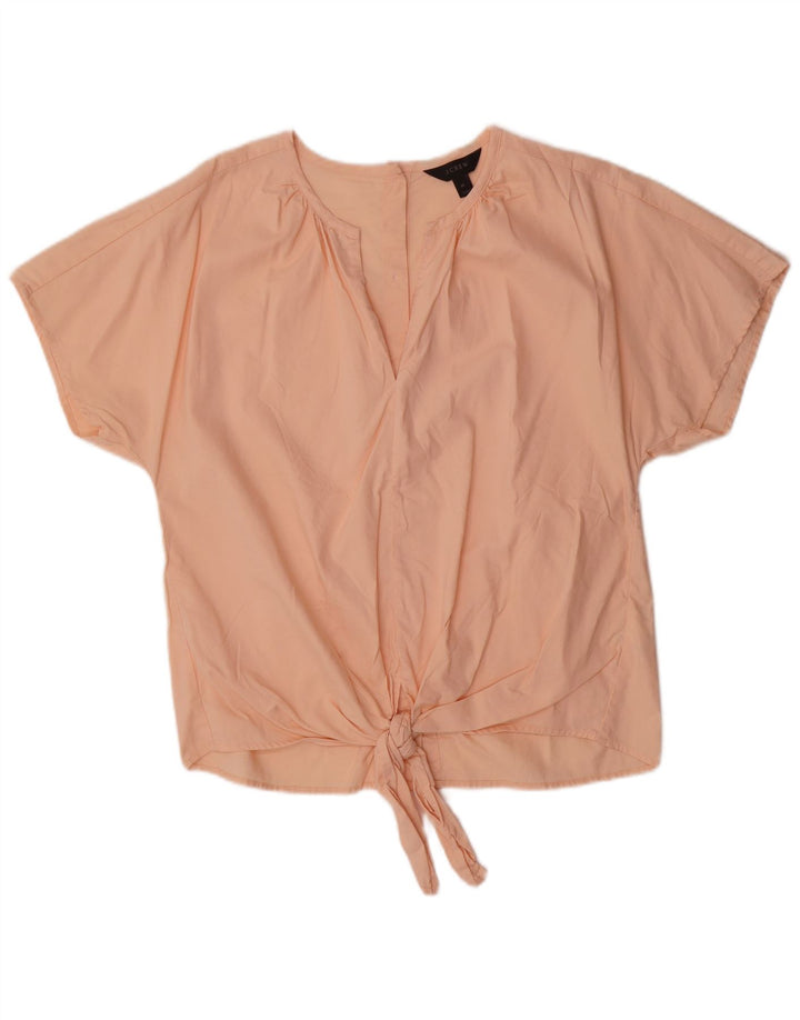 Bluză J. Crew pentru femei cu cravată în față, UK 14, bumbac roz mediu
