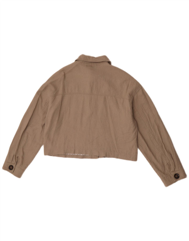 Jachetă Bomber oversized pentru femei Zara UK 10 Mic Bej In