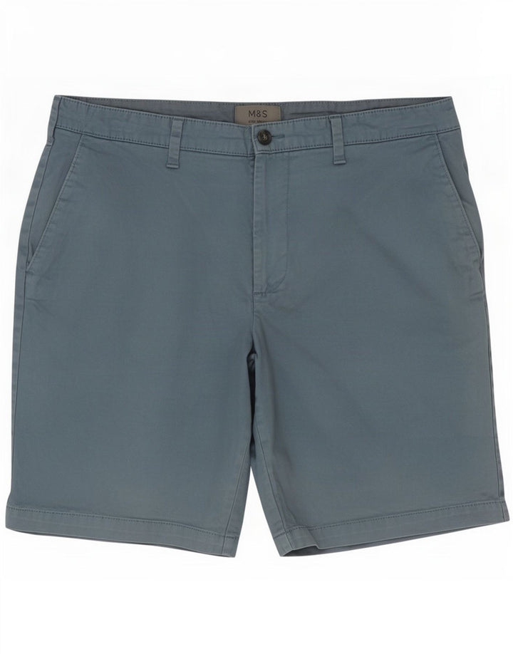 Pantaloni scurți chino pentru bărbați Marks & Spencer W36, mare, albastru, bumbac