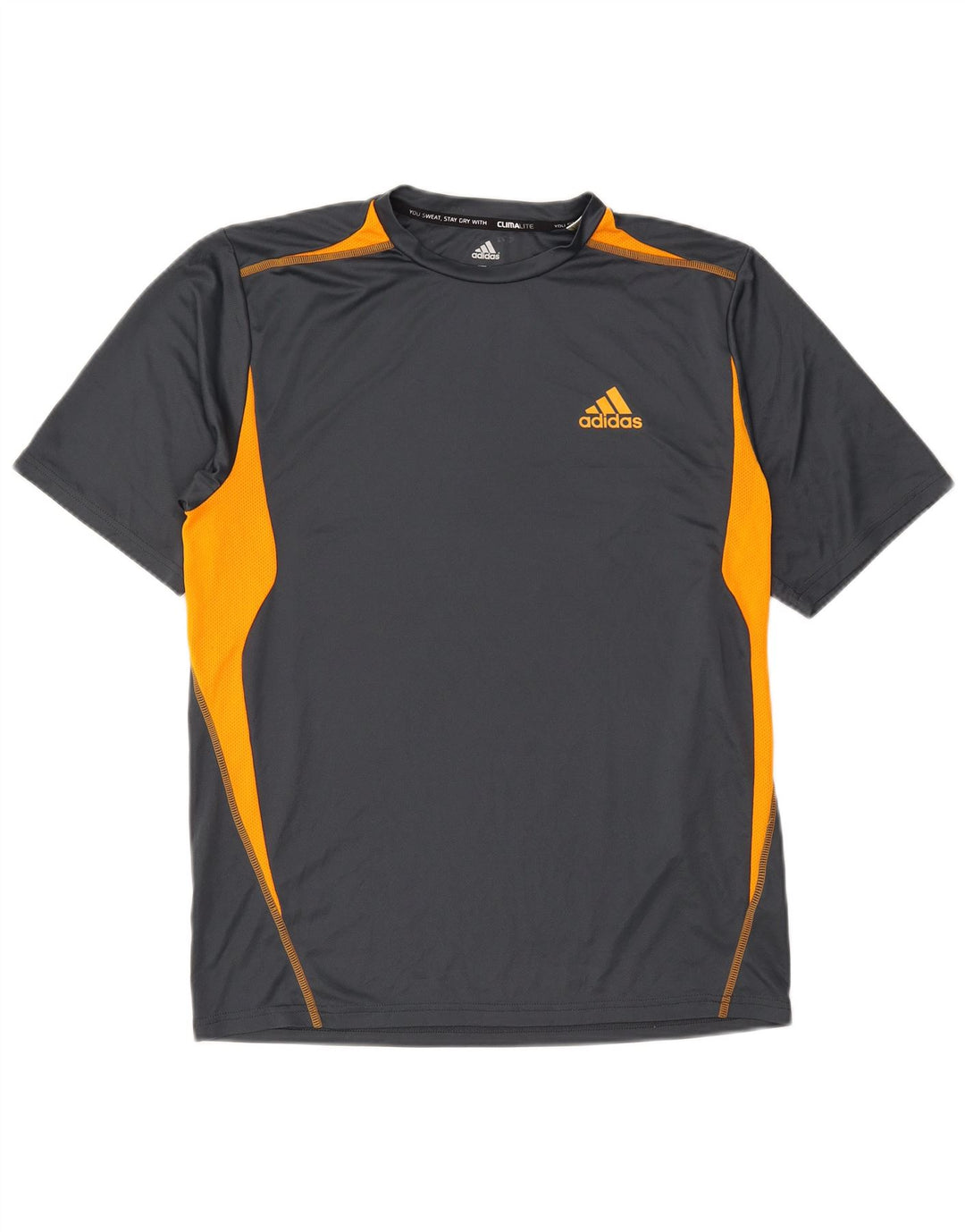 Tricou Adidas Climalite pentru bărbați Top Mediu Gri Poliester Colorblock