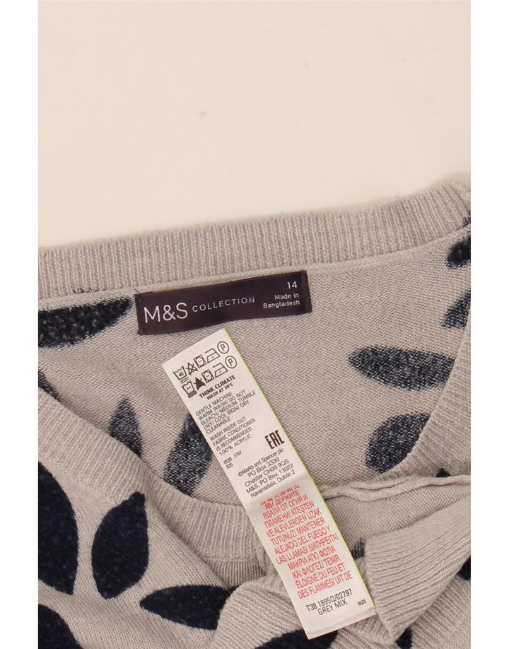 Pulover pentru femei Marks & Spencer cu gât cu barca UK 14 mare, gri