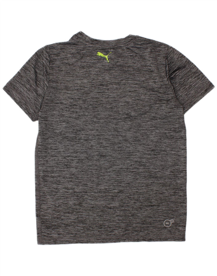 Tricou cu grafic Puma pentru băieți Top 7-8 ani, mic, gri, poliester cu pete