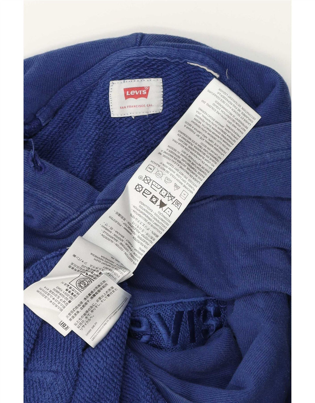 Pulover cu capota cu grafic Levi's pentru bărbați, bumbac mic, albastru