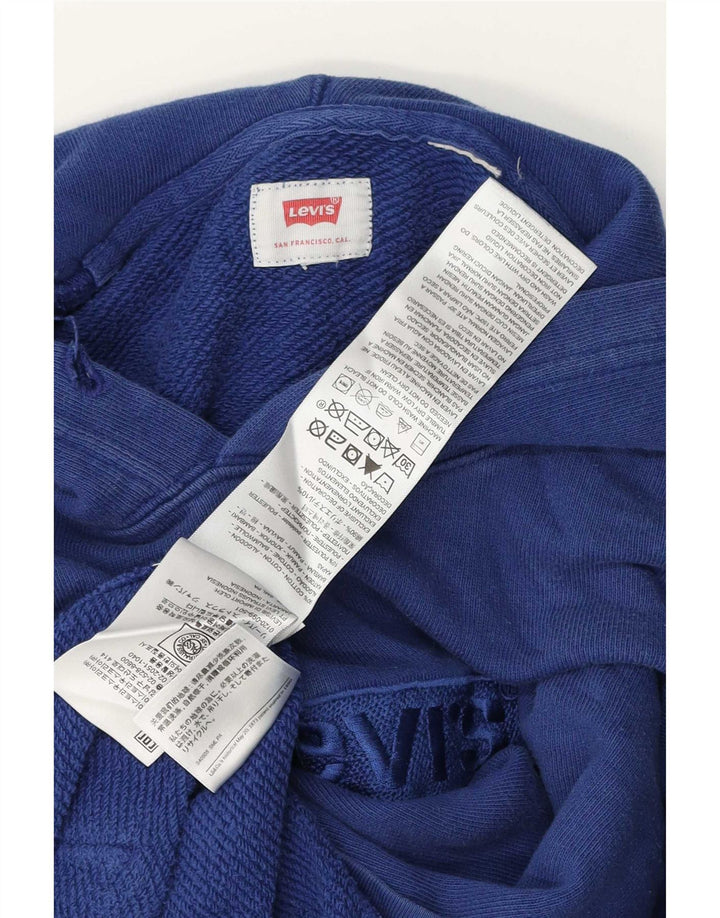 Pulover cu capota cu grafic Levi's pentru bărbați, bumbac mic, albastru