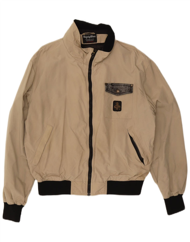 Jachetă de ploaie Bomber pentru bărbați Refrigiwear UK 42 2XL Bej Colorblock