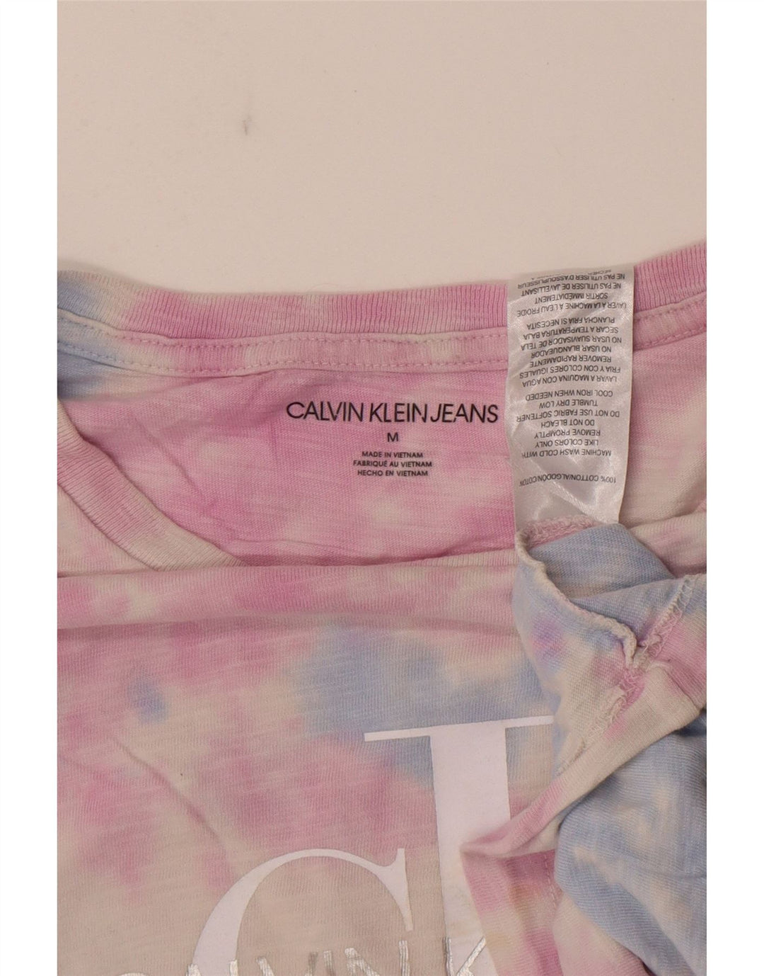 Tricou grafic supradimensionat pentru femei Calvin Klein Jeans Top UK 14 Medium Pink