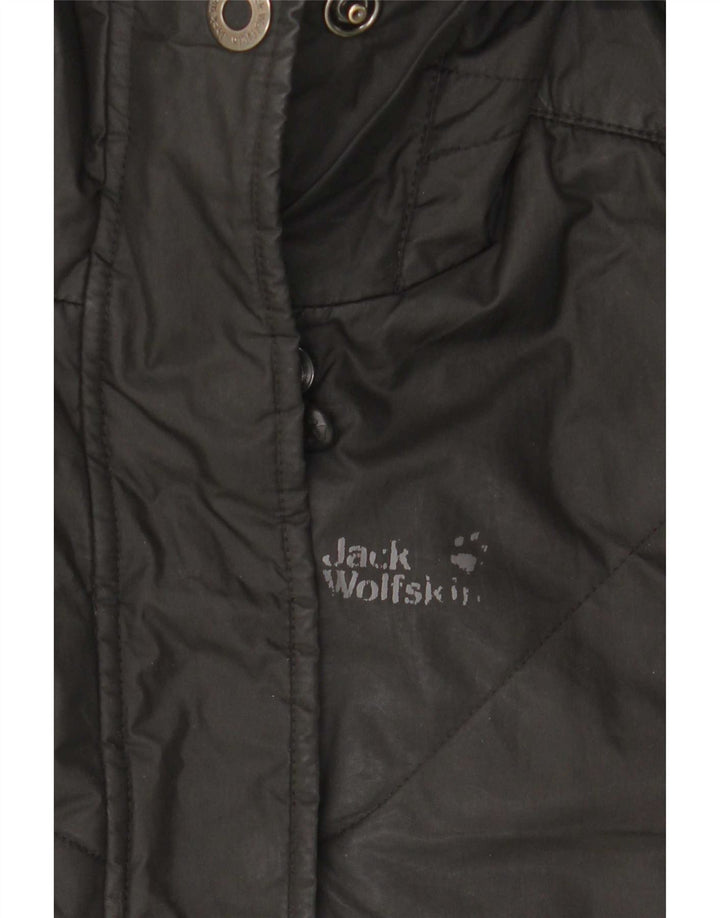 Jack Wolfskin Jachetă căptușită cu glugă pentru femei UK 10 Poliester negru mic