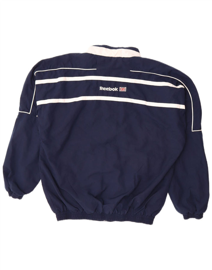 Jachetă de top pentru trening grafic Reebok pentru bărbați, mare, bleumarin, color block