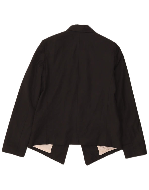 Topshop Jachetă Blazer deschisă pentru femei UK 8, poliester negru mic