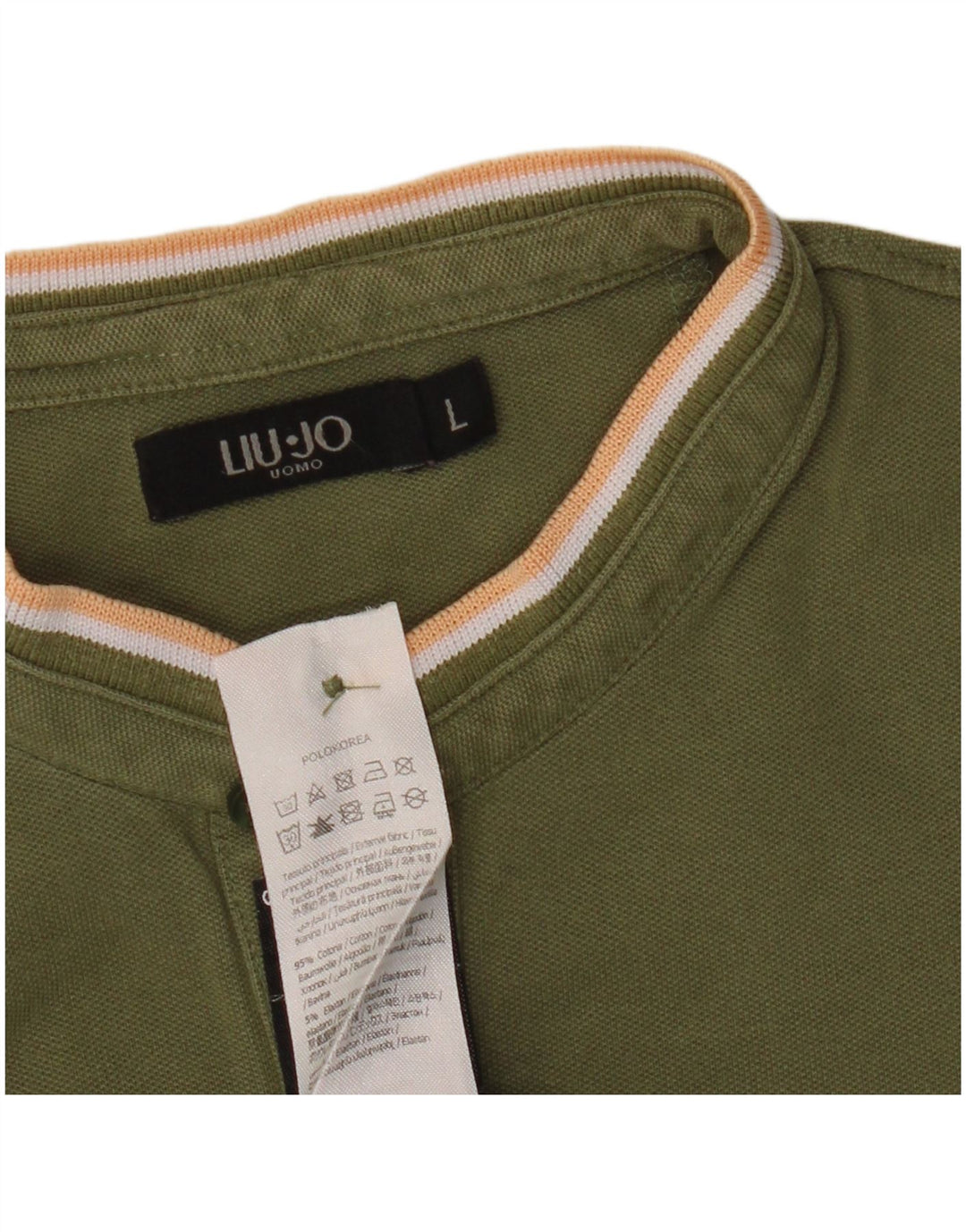 Tricou polo pentru bărbați Liu Jo, bumbac kaki mare