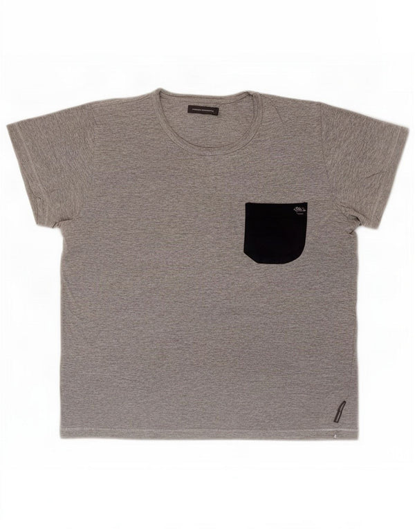 French Connection Womens T-Shirt Top UK 16 Large Grey Flecked Cotton