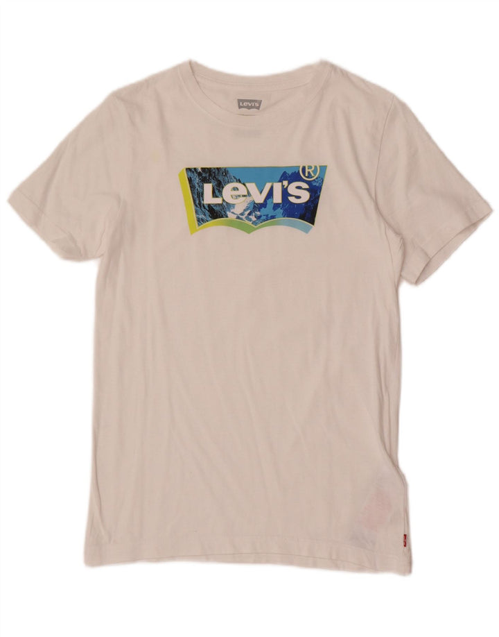Tricou grafic Levi's pentru baieti Top 13-14 ani bumbac alb