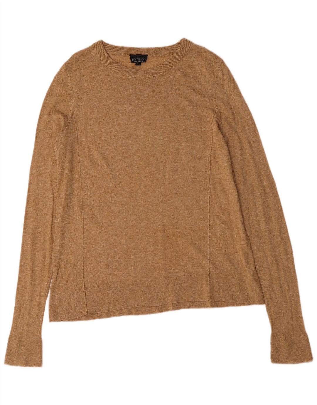 Topshop Top supradimensionat pentru femei cu mânecă lungă UK 10 Mic Bej