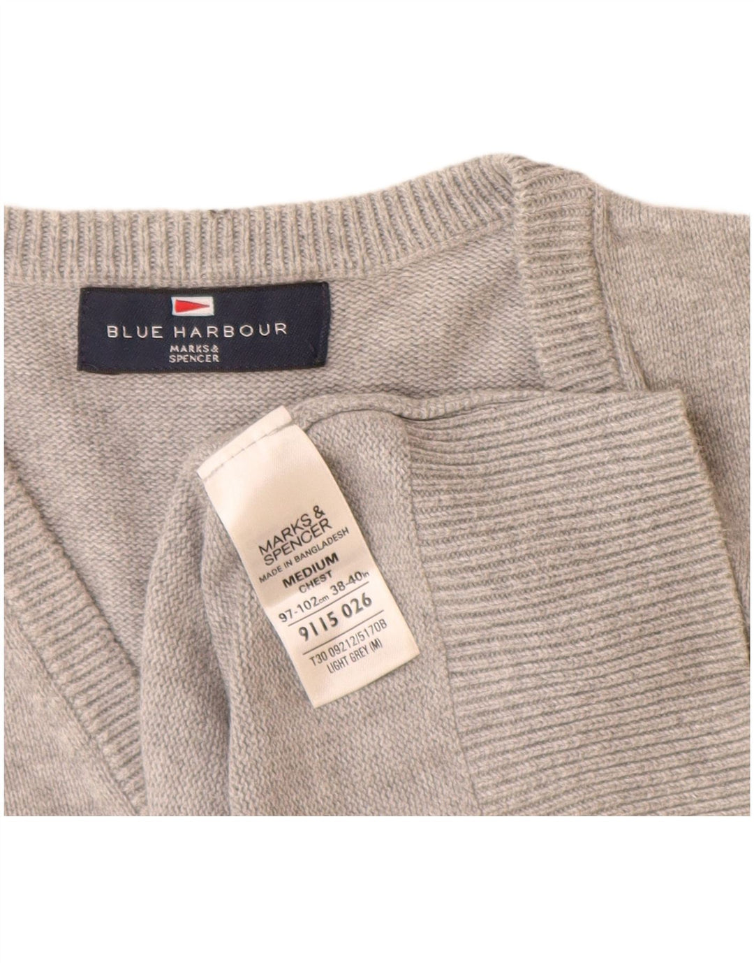 Marks & Spencer pentru bărbați Blue Harbour Vest Tank Top, bumbac cu pete, gri mediu