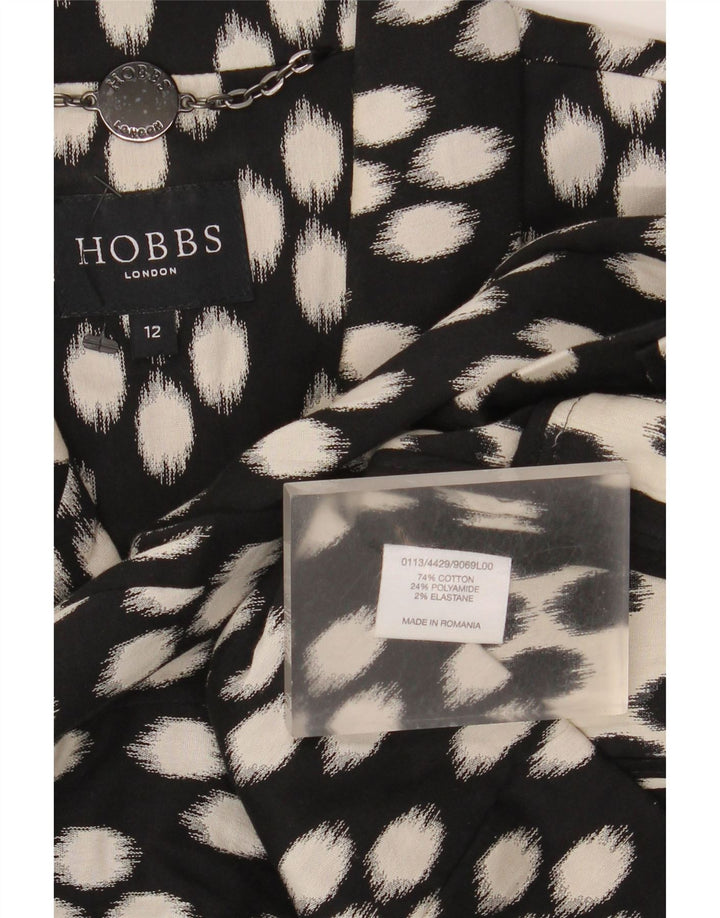 Jachetă Hobbs pentru femei cu mâneci 3/4 deschise, UK 12 Medium Black Spotted