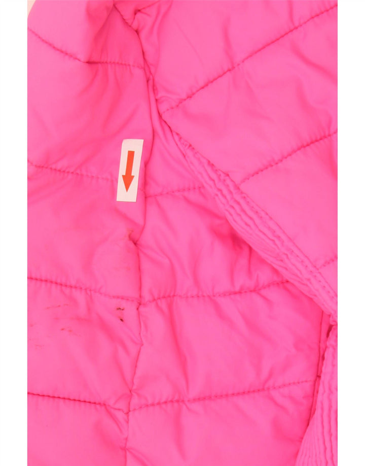 Jachetă căptușită cu glugă Superdry pentru femei UK 14, mare, roz, poliester