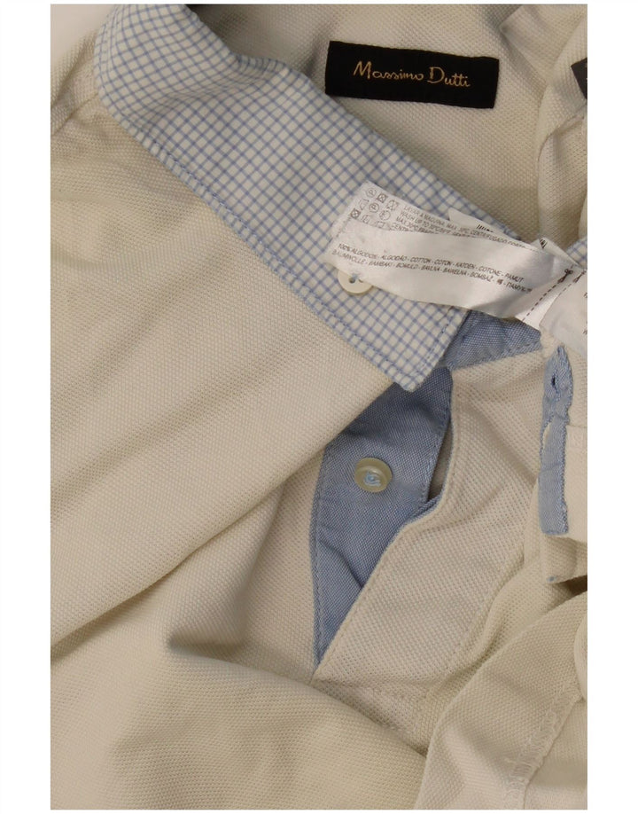 Tricou polo pentru bărbați MASSIMO DUTTI, mare bumbac alb