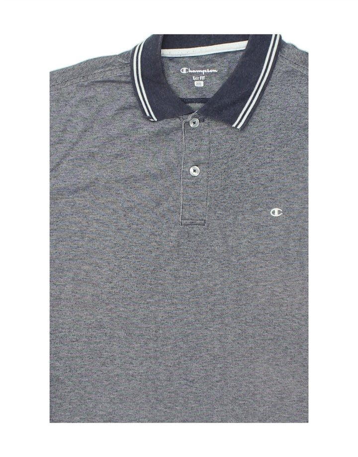 CHAMPION Mens Easy Fit Polo Shirt 2XL Blue Flecked Vintage Champion and Second-Hand Champion from Messina Hembry 