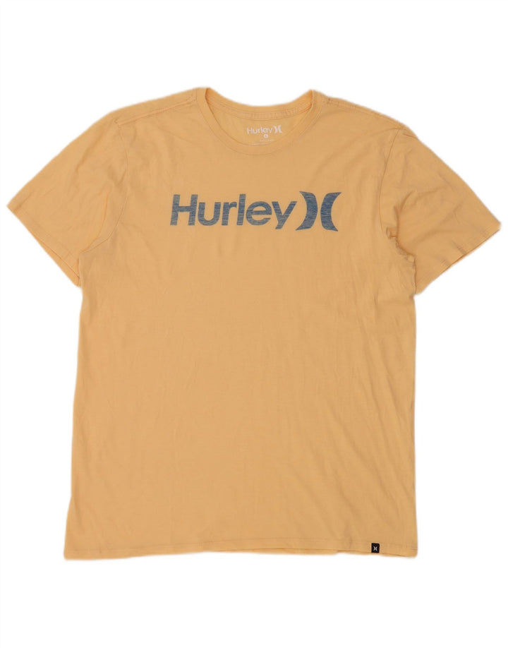 Tricou grafic HURLEY pentru bărbați Top mare din bumbac galben