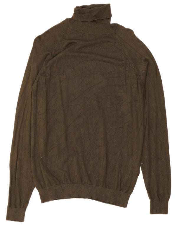Pulover cu gât rulat Zara pentru femei UK 14 Viscoză verde medie