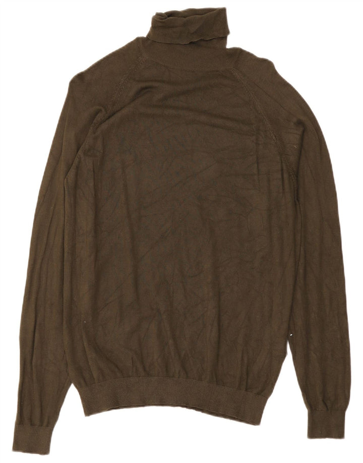 Pulover cu gât rulat Zara pentru femei UK 14 Viscoză verde medie