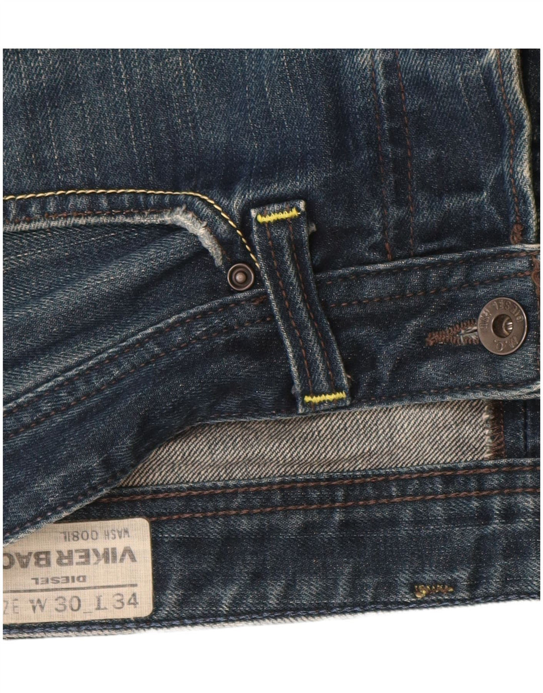 DIESEL Pantaloni scurți din denim învechit pentru femei Viker Back W30, bumbac albastru mediu
