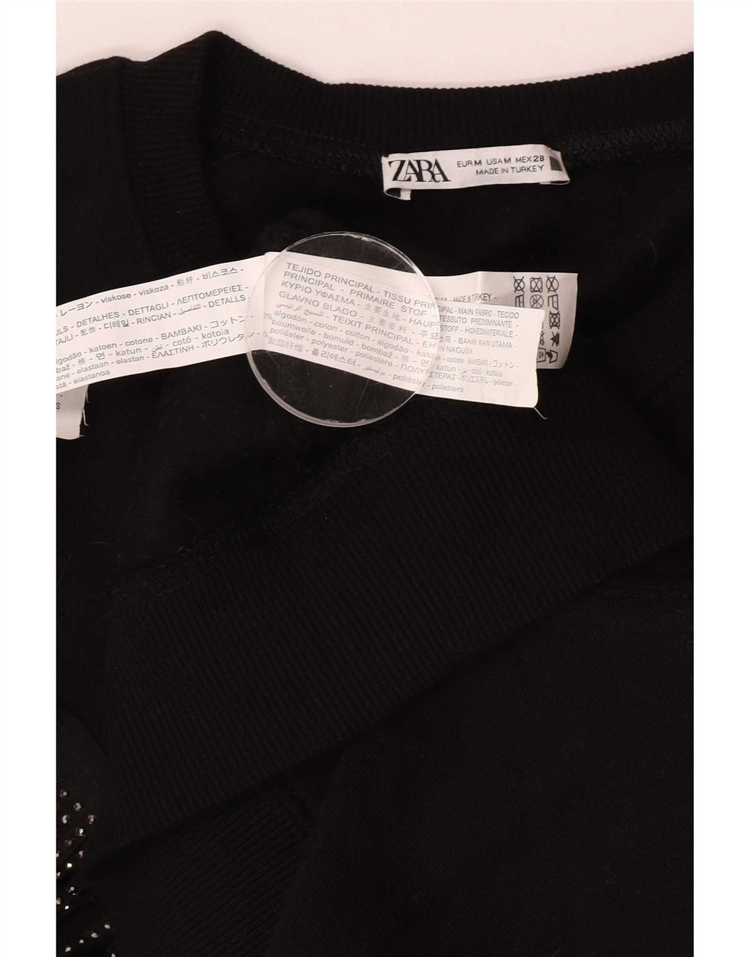 Pulover supradimensionat pentru femei Zara UK 14 Bumbac mediu negru