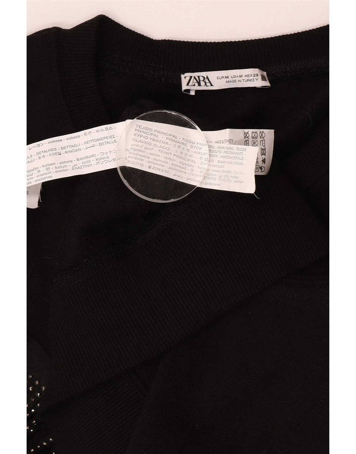 Pulover supradimensionat pentru femei Zara UK 14 Bumbac mediu negru