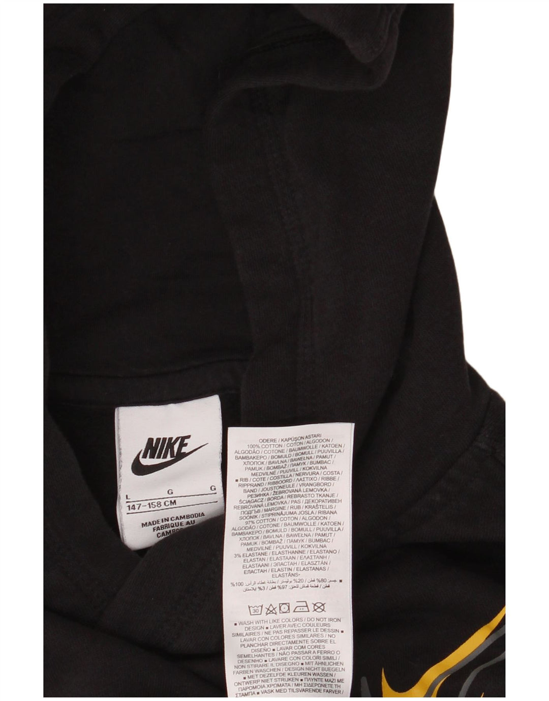 Pulover NIKE pentru băieți, 12-13 ani, mare, negru, bumbac