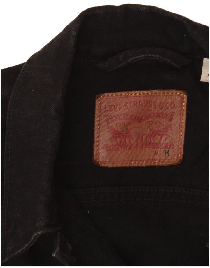 Jachetă de blugi Levi's pentru femei UK 14, bumbac mediu negru
