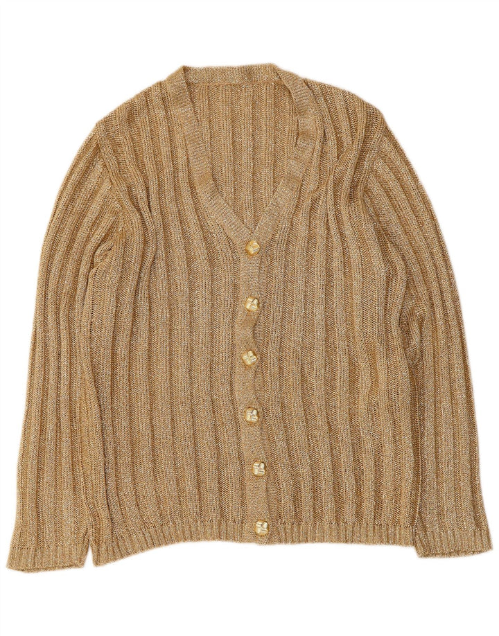 Pulover Cardigan Vintage pentru femei UK 16 Large Gold