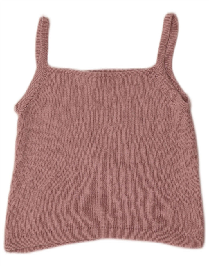 Marella Crop Cami Top pentru femei UK 12 Medium Pink Silk