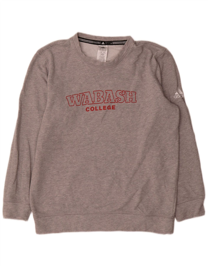 Hanorac grafic pentru bărbați Adidas Jumper mare, gri, bumbac