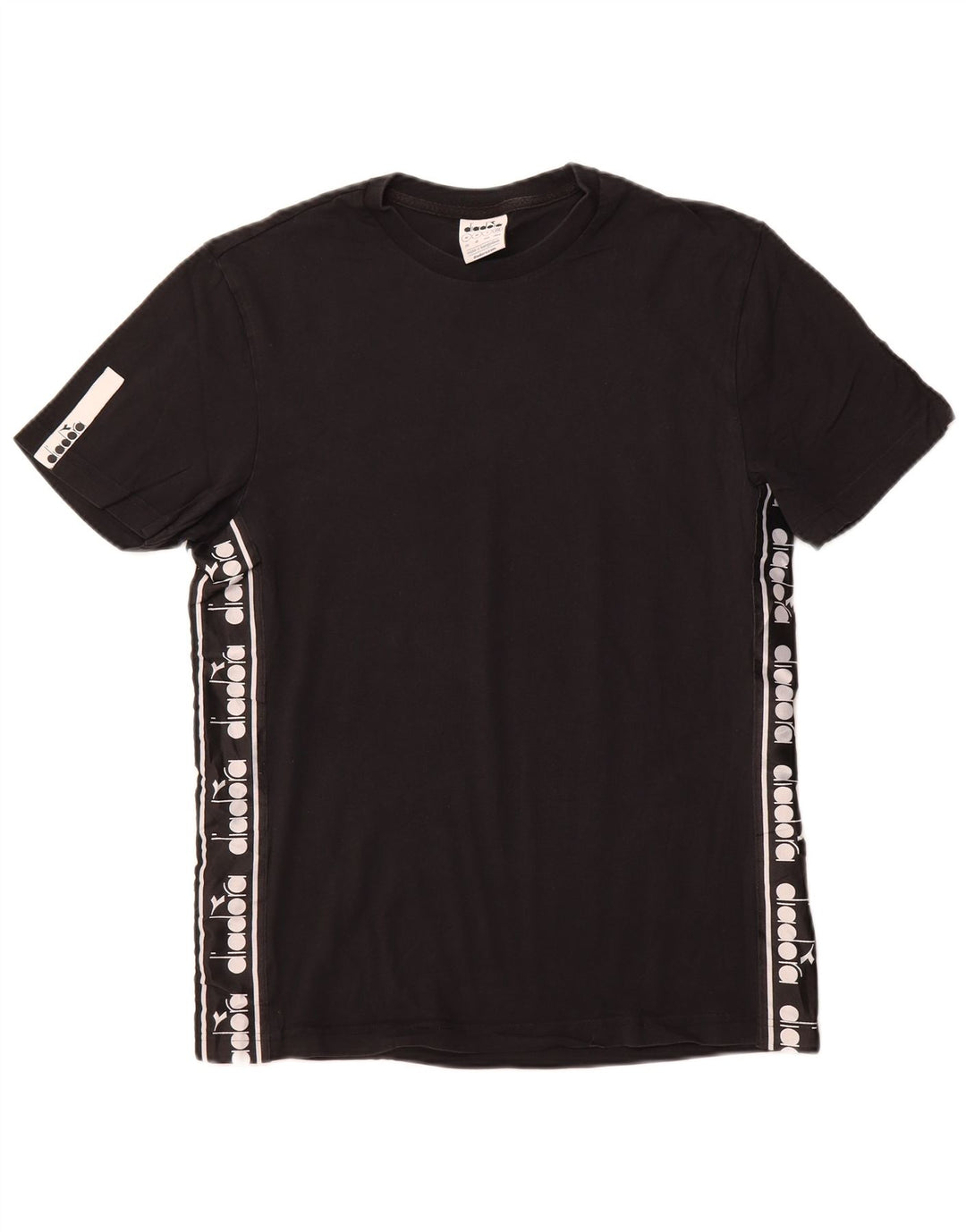Tricou grafic Diadora pentru bărbați Top mediu din bumbac negru