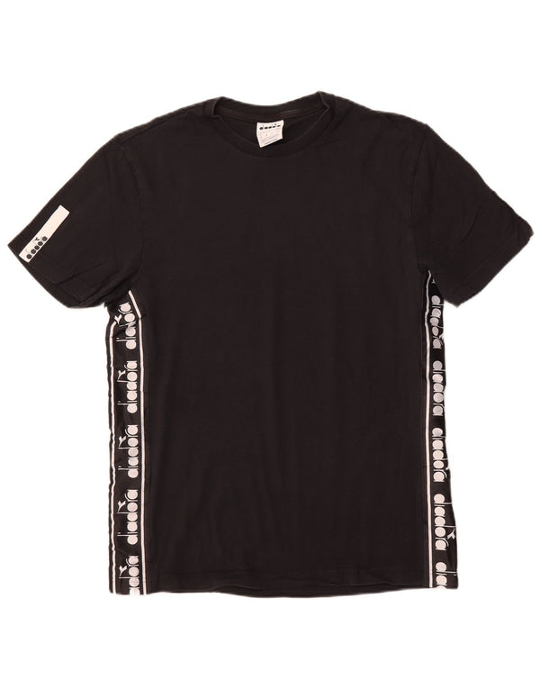 Diadora Mens Graphic T-Shirt Top Medium Black Cotton