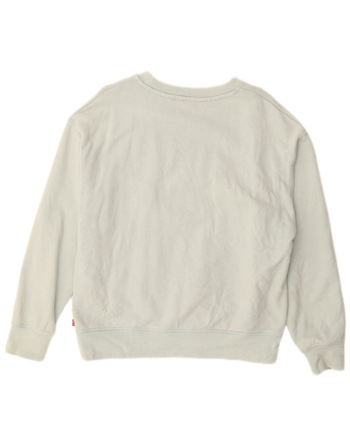 Pulover Levi's pentru damă cu grafică, UK 14, bumbac turcoaz mediu