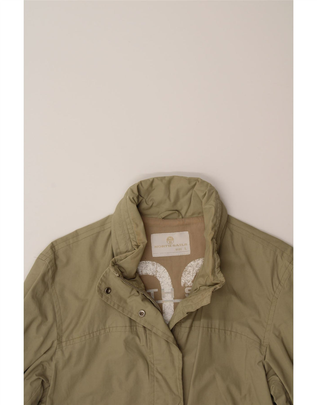 NORTH SAILS Womens Windbreaker Jacket UK 14 Large Beige Cotton Vintage North Sails and Second-Hand North Sails from Messina Hembry 