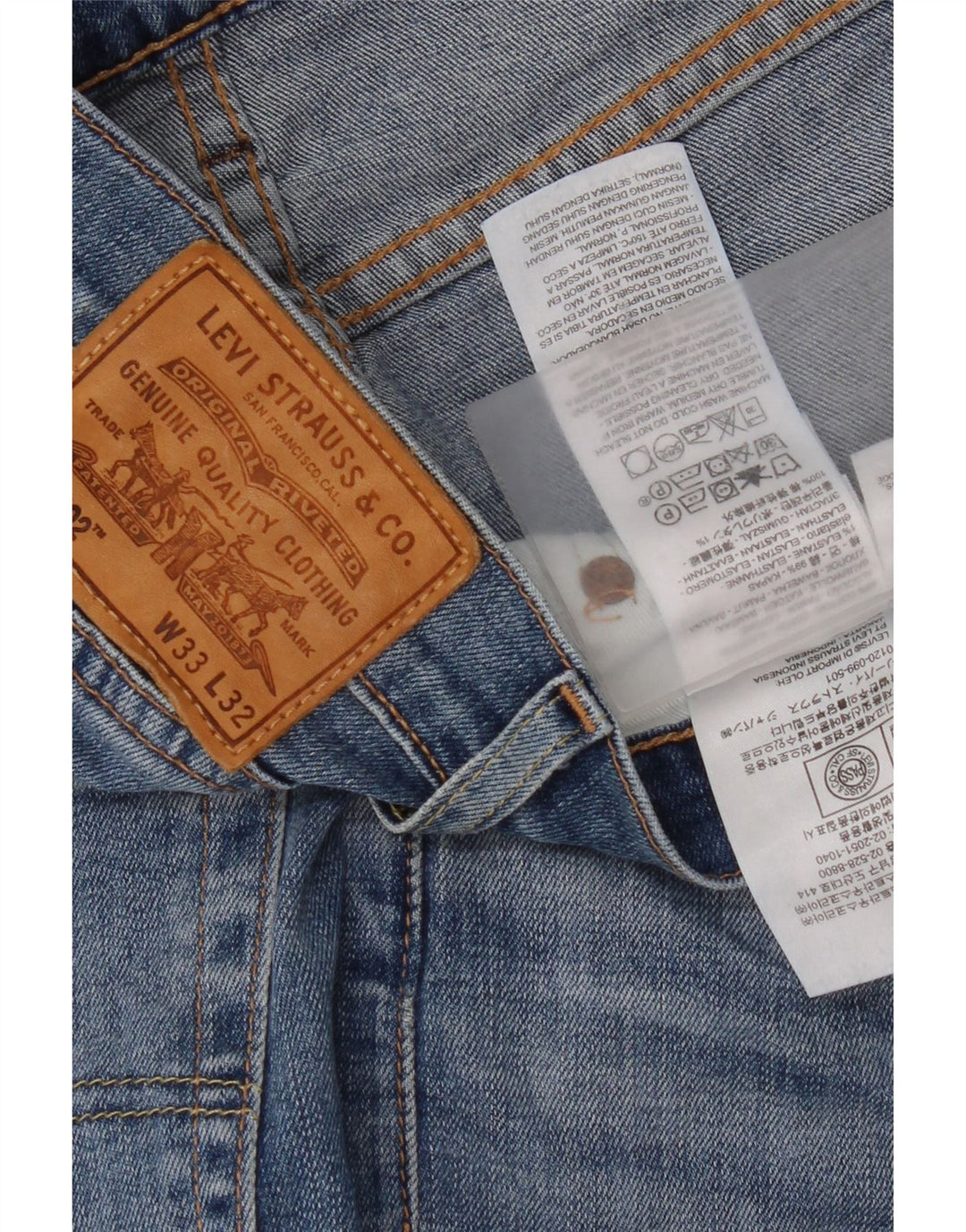 Blugi conici pentru bărbați Levi's 502 W33 L26 Bumbac albastru