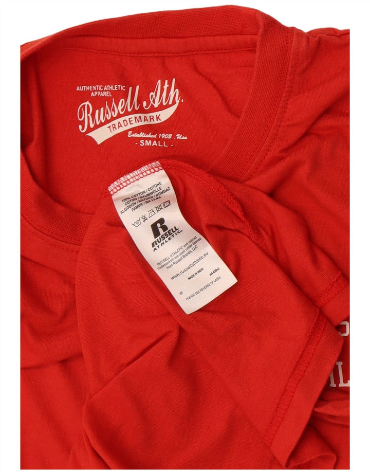 Tricou grafic Russell Athletic pentru bărbați Top mic bumbac roșu