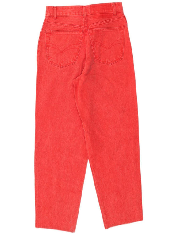 Blugi conici vintage pentru femei cu talie înaltă IT 42 Medium W26 L26 Bumbac roșu