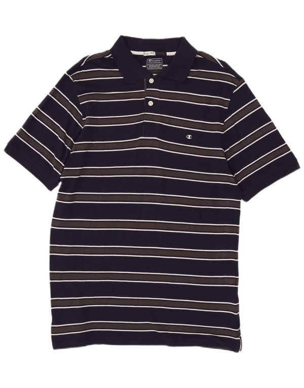Cămașă polo pentru bărbați Champion Easy Fit, mare, bleumarin, cu dungi din bumbac