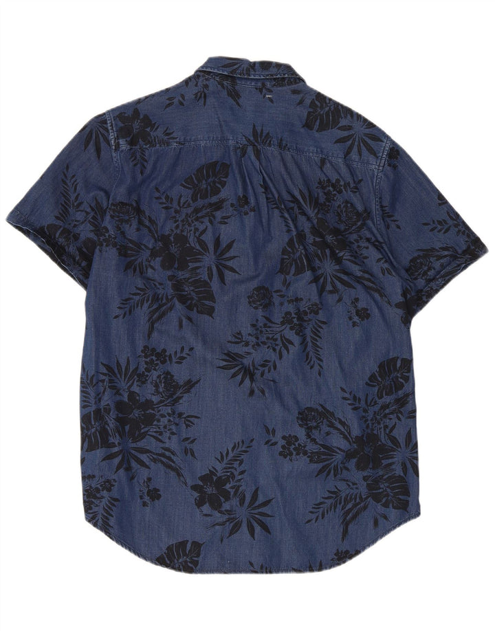 Cămașă cu mânecă scurtă Superdry pentru bărbați, mare, albastru, viscoză florală